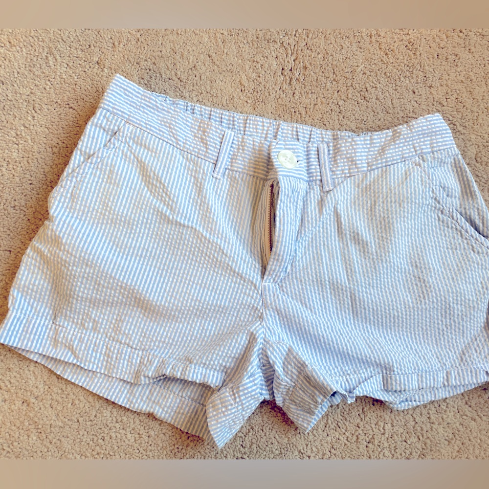 Seersucker Blue & White Shorts